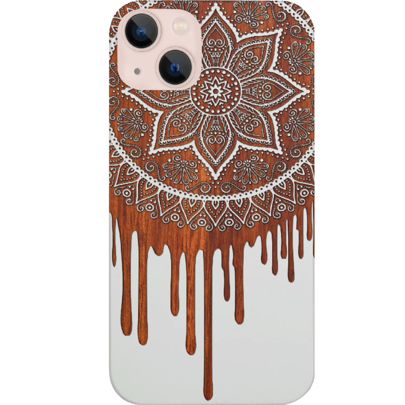 dust protection Stylish Form Dripping Mandala - Engraved Phone Case