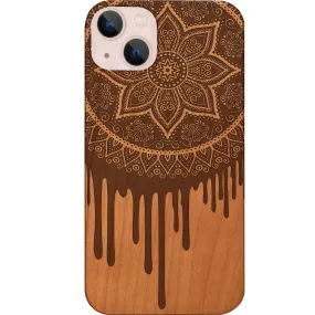 Polished Finish Texture Soft Finish Texture Dripping Mandala - Engraved Phone Case