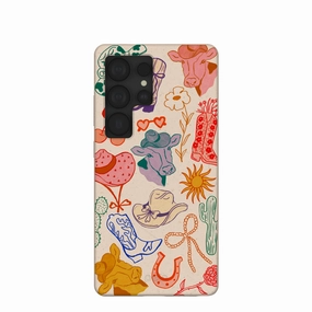 Polished Finish Seashell Retro Rodeo Samsung Galaxy S25 Ultra Case