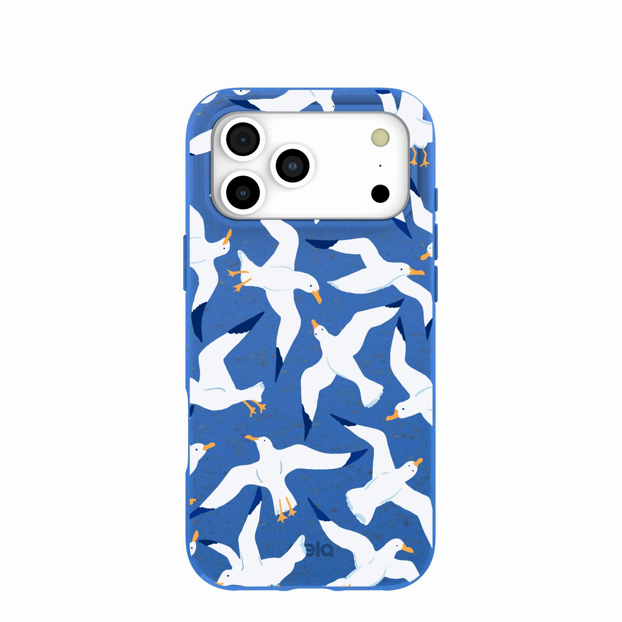 Rugged Edge Texture Electric Blue Seagulls iPhone 17 Pro Max Case