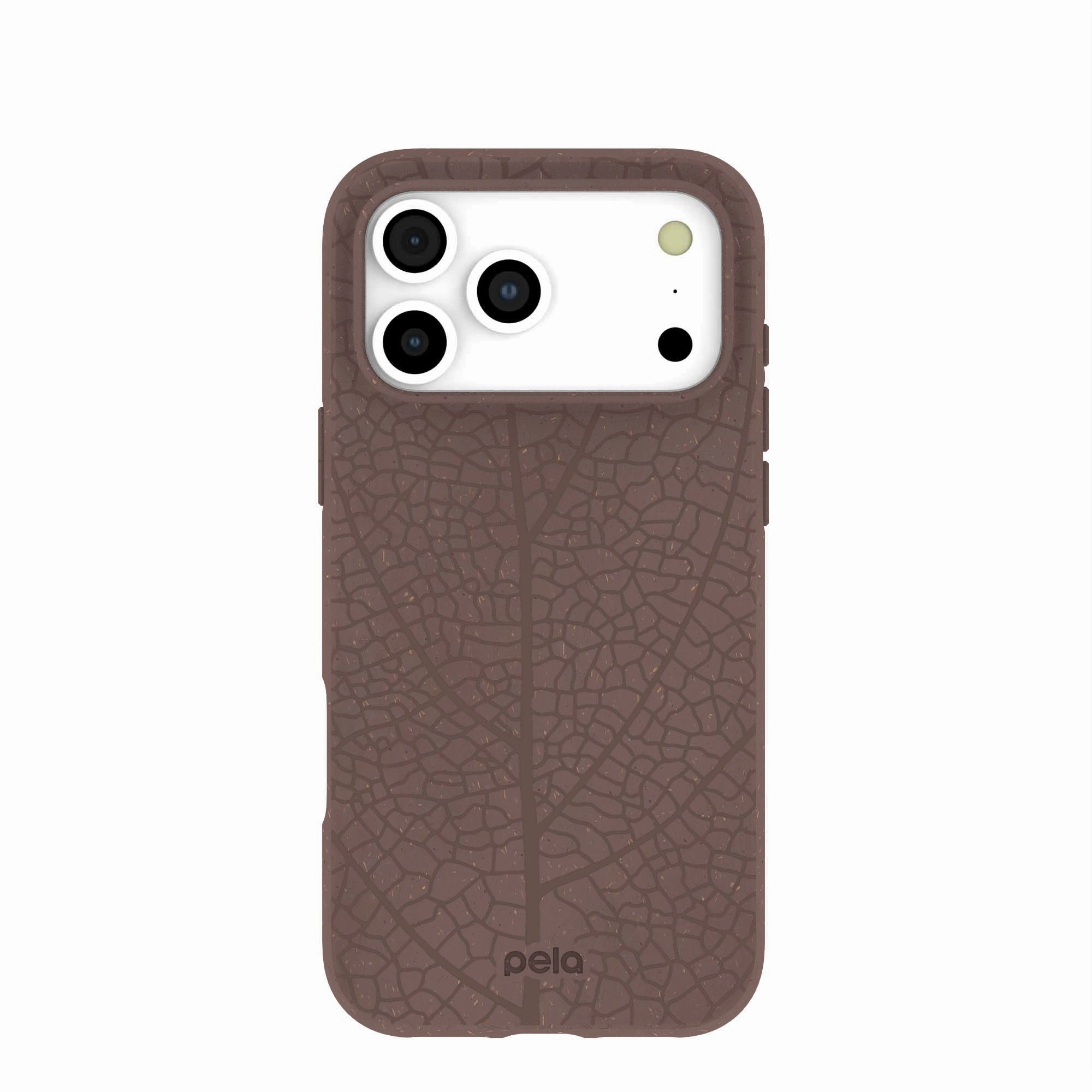Chocolate Brown Leaf Veins iPhone 17 Pro Max Case Comfort Style Sleek Appearance