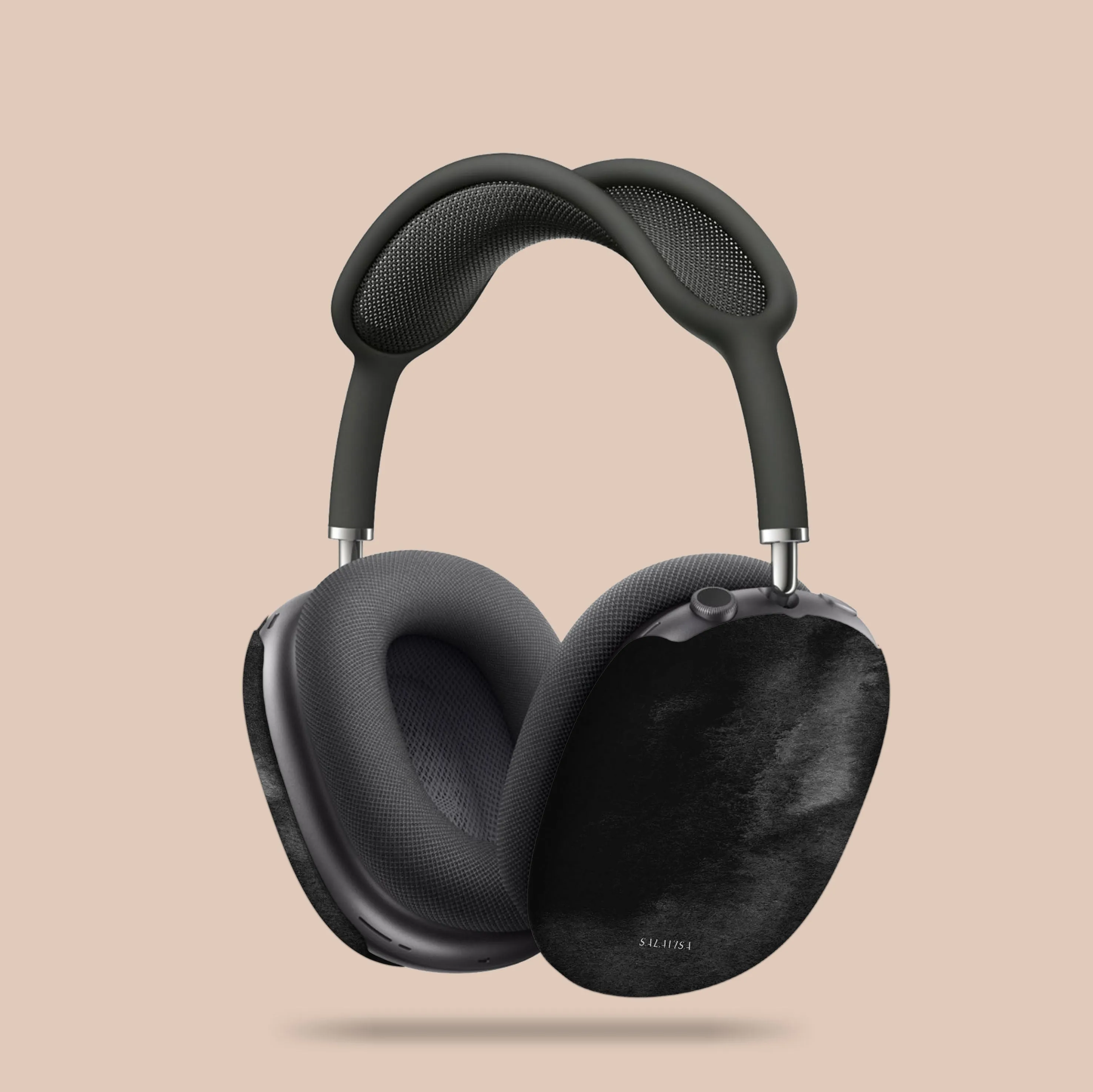 Durable Carry Texture Black Watercolor AirPods Max Case