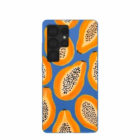 Edge Protection Electric Blue Juicy Papayas Samsung Galaxy S25 Ultra Case