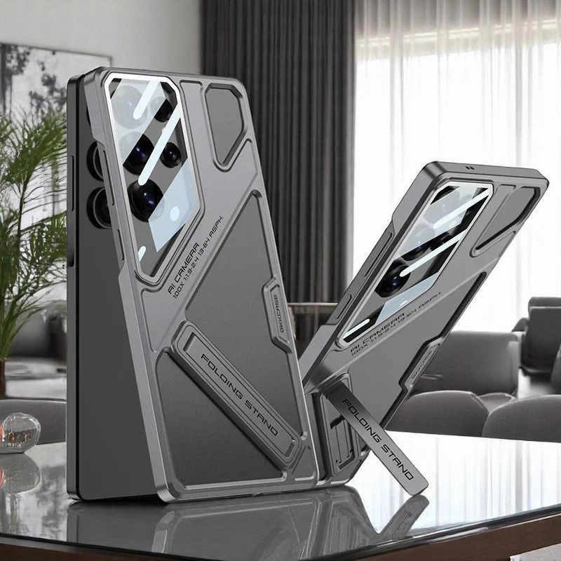 Marble finish Anti Fall Camera Lens Protection Bracket Case - Samsung