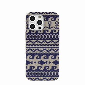 Rugged Surface Build London Fog Ocean Knit iPhone 16 Pro Max Case