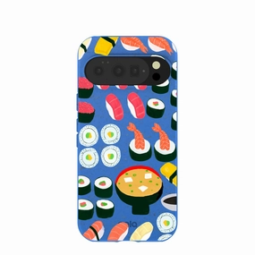 Electric Blue Sushi Night Google Pixel 10/10 Pro Case Refined Shield Light Frame