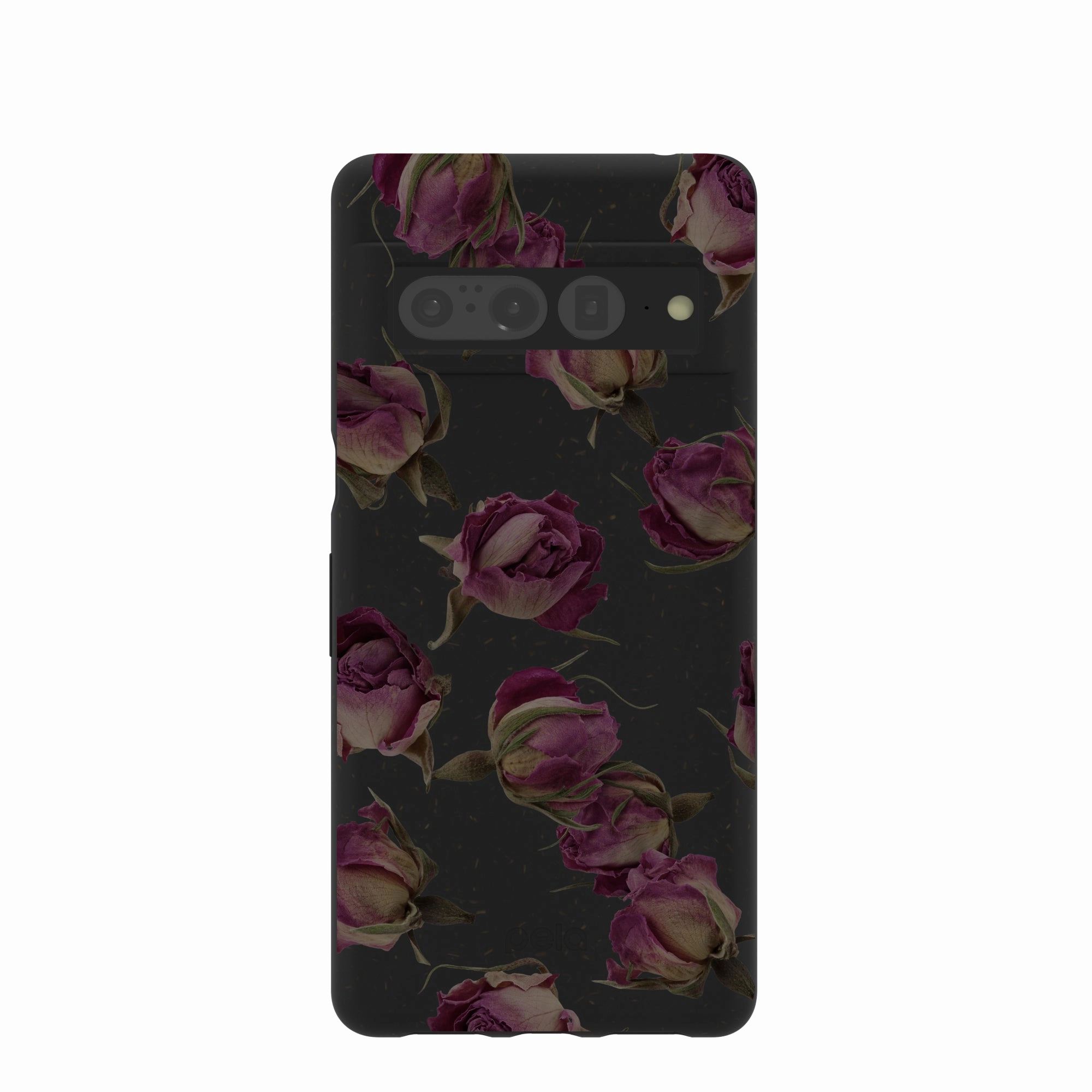 Protective Pattern Texture Clear Frame Black Dried Rosebuds Google Pixel 7 Pro Case