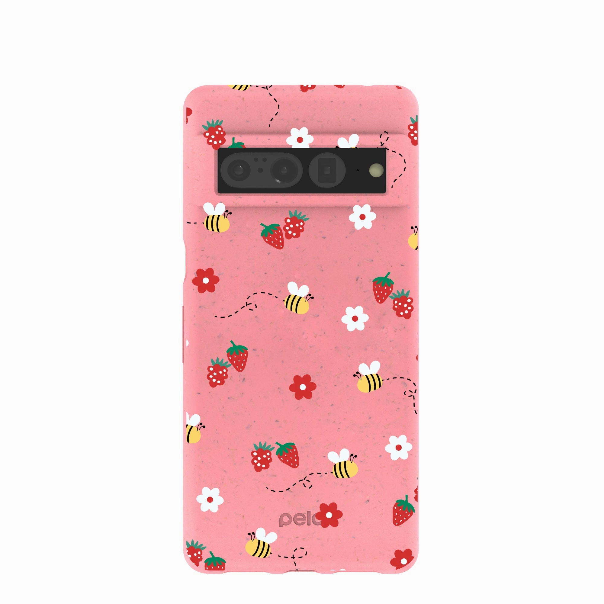Bubblegum Pink Bees n Berries Google Pixel 7 Pro Case Printed Graphic