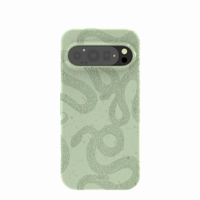 Sage Green Snaky Google Pixel 9/9 Pro Case Protective Design Soft Detail
