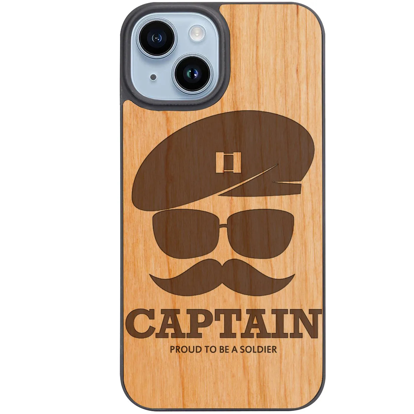 Premium Build Stylish Finish Texture Army Rank Captain - Engraved Phone Case