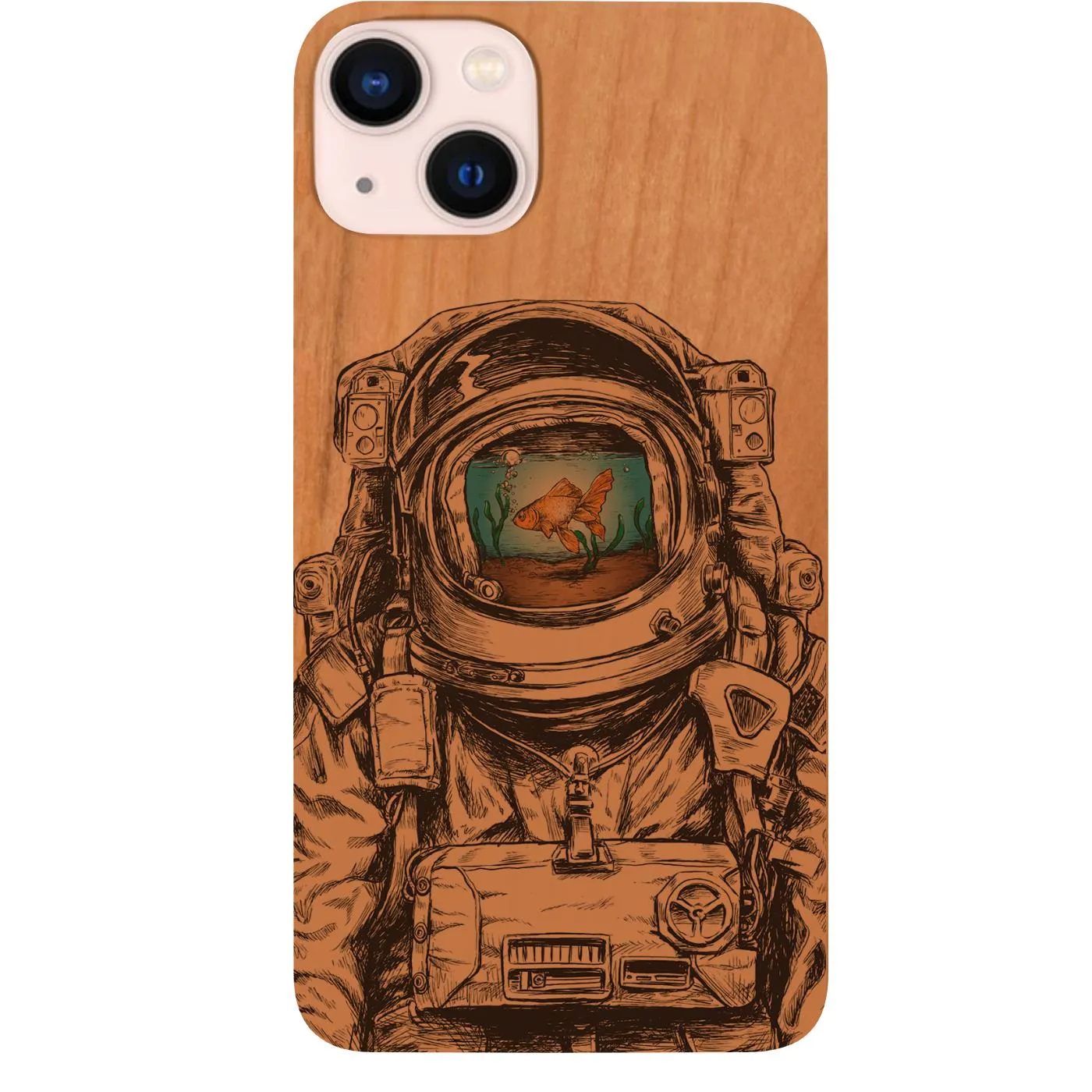 Astronaut Goldfish - UV Color Printed Phone Case Metal Texture