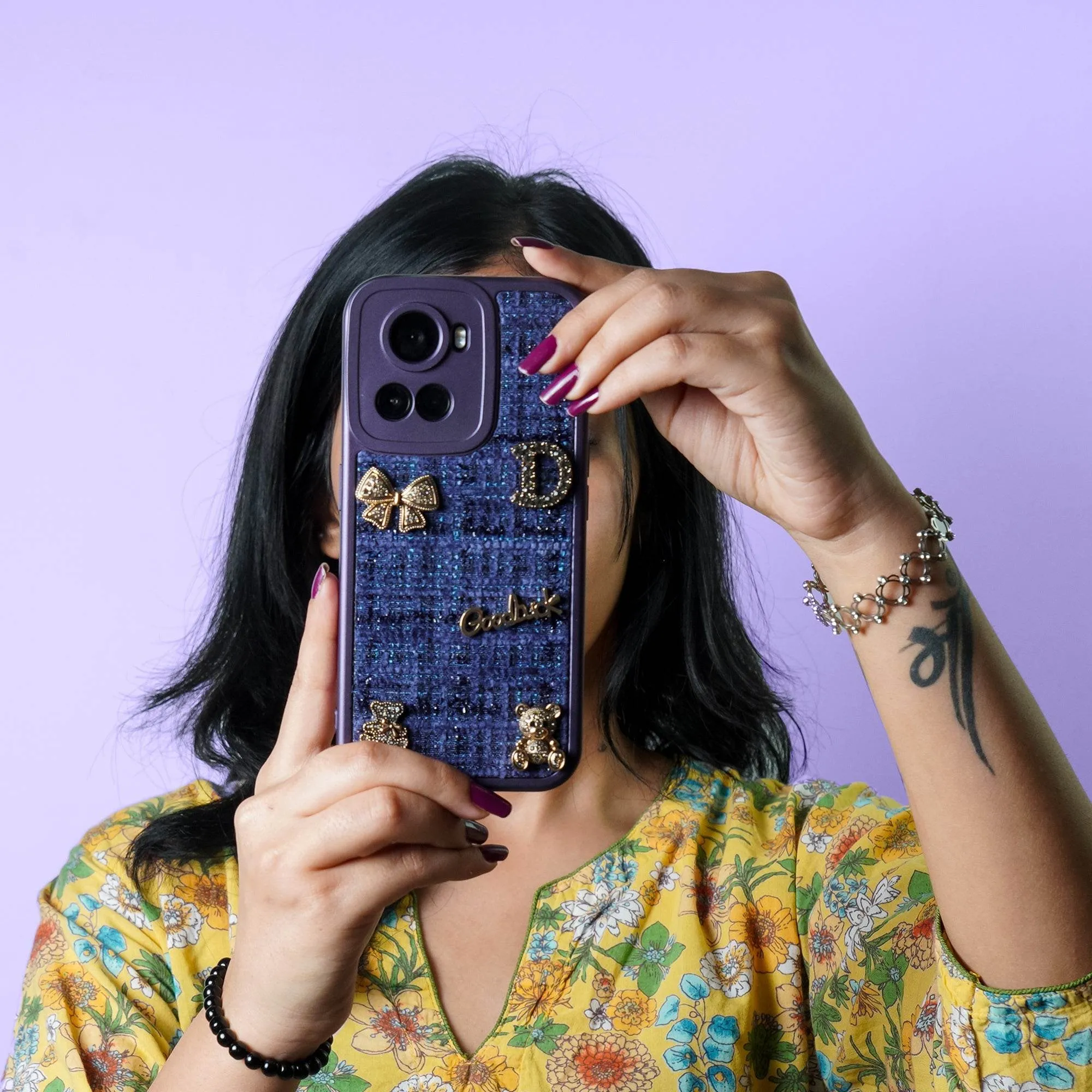 Personal Style Glossy Look Bear Bling Cloth Texture Case - OnePlus