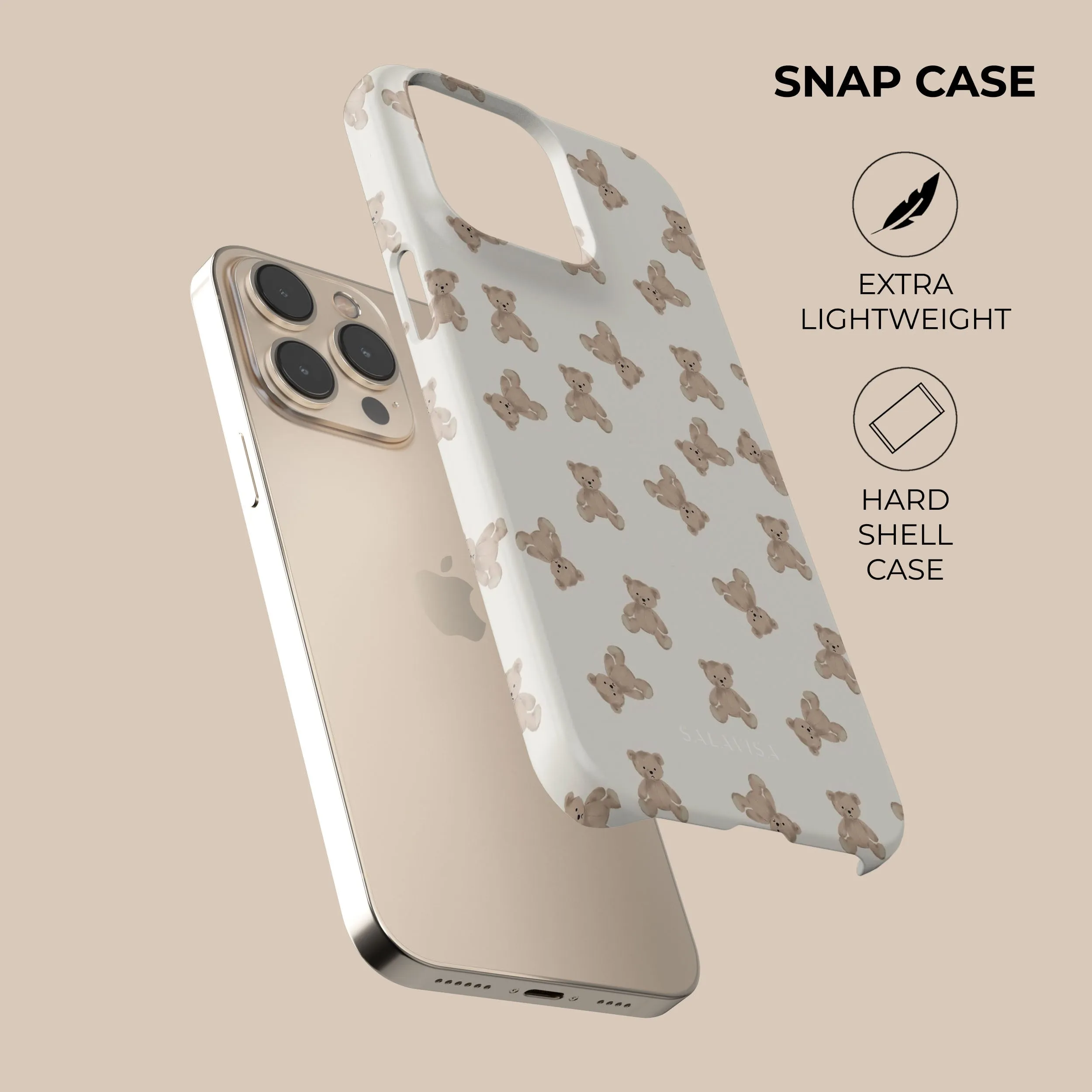 Bear Hugs Phone Case Premium Pattern Design Stylish Finish Texture