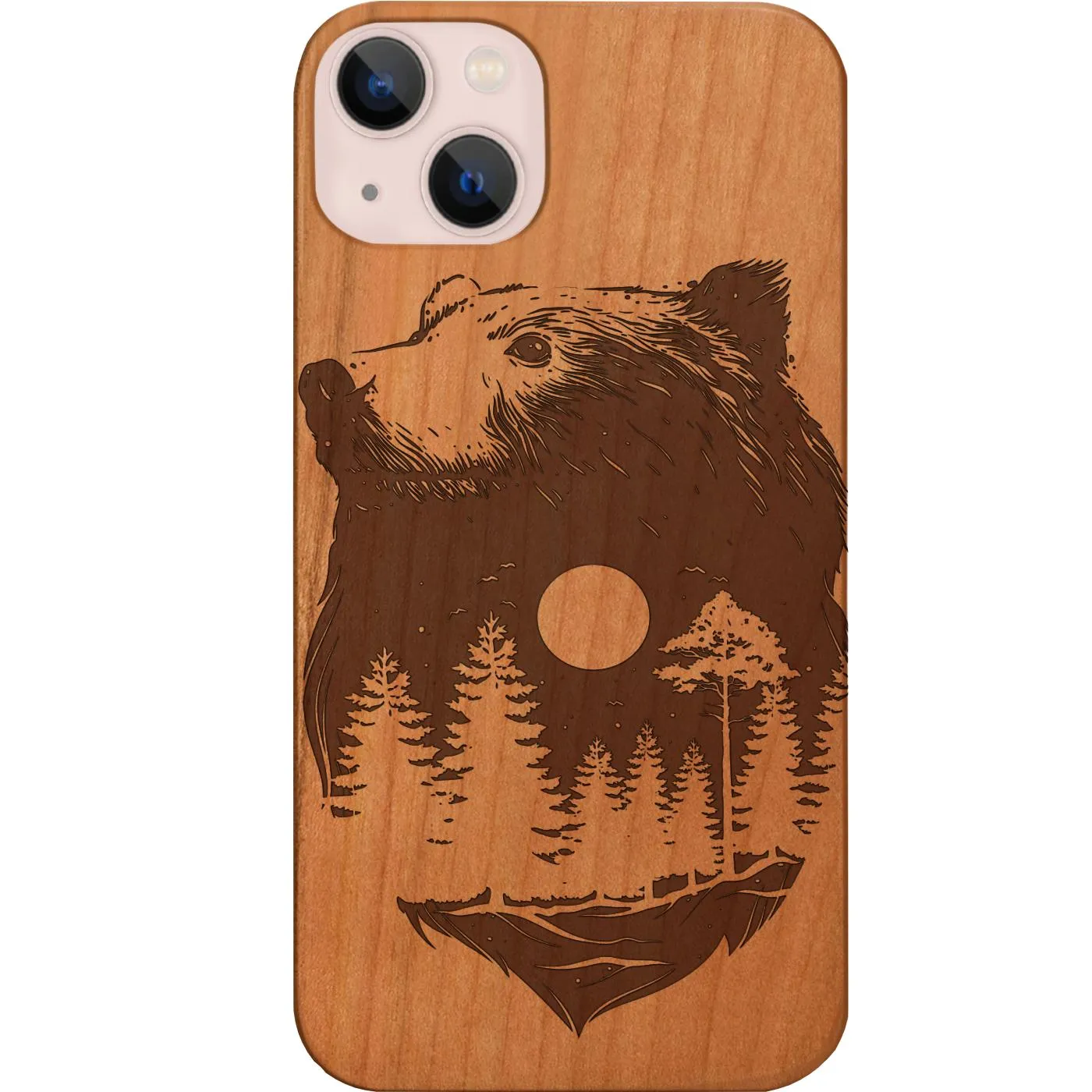 Bear Landscape 1 - Engraved Phone Case Transparent Edge