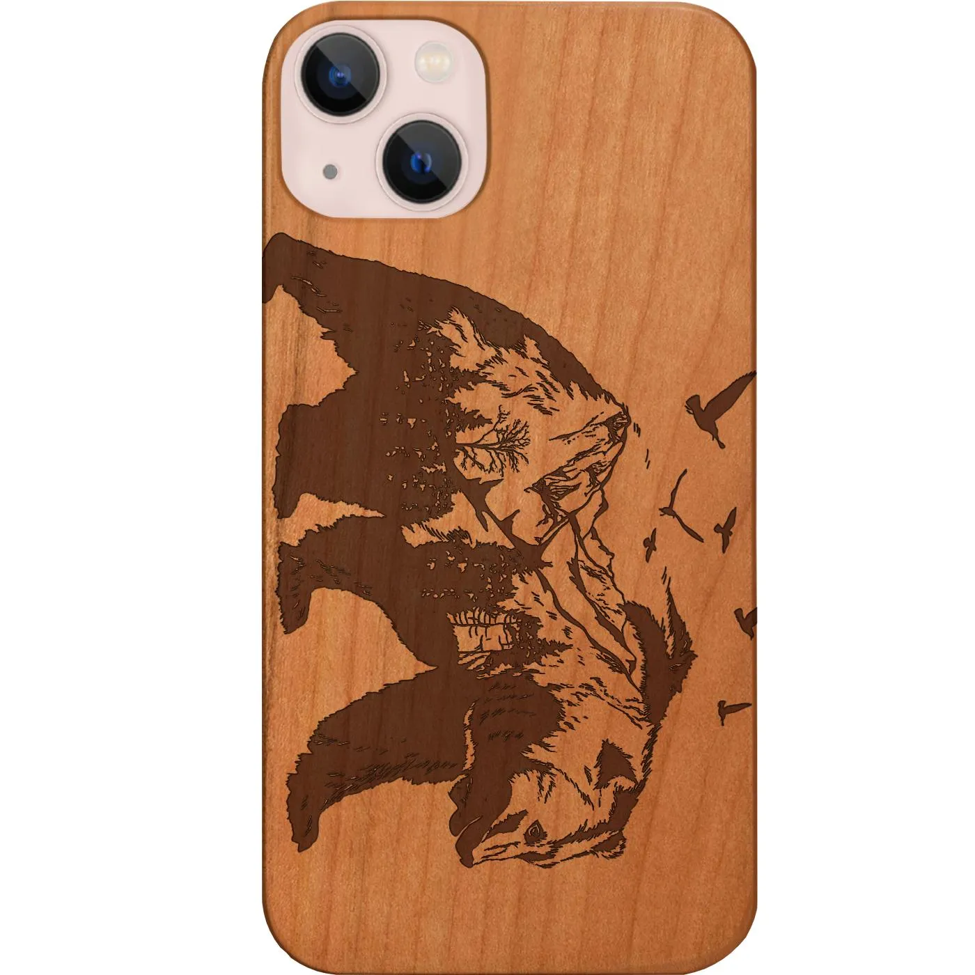 Modern Frame Bear Landscape 2 - Engraved Phone Case