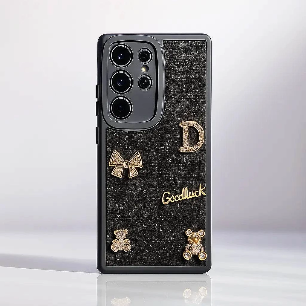Comfort Edge Bear Bling Cloth Texture Case - Samsung