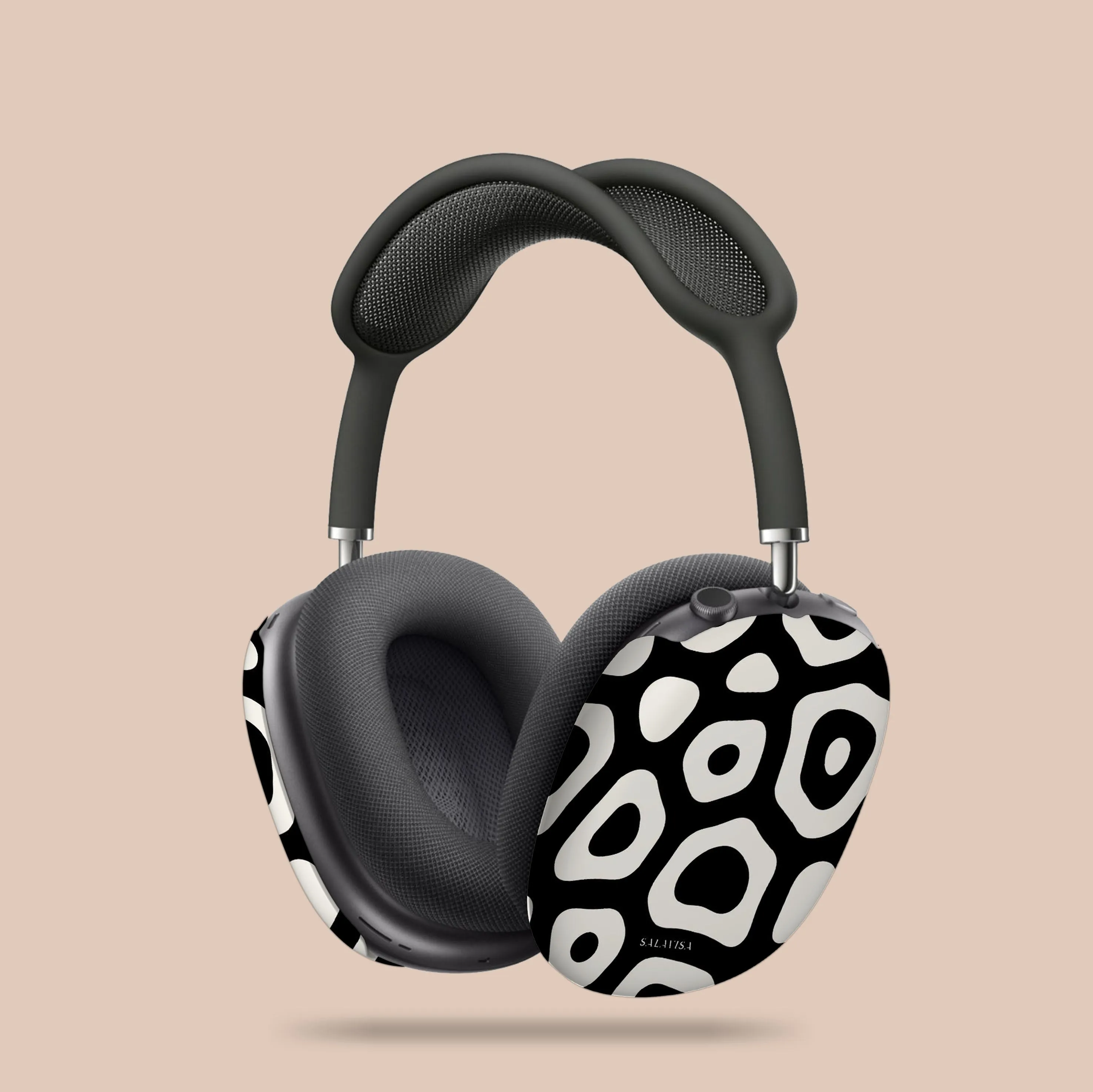 durable neon travel airpods shell fashion lightweight gradient silicone airpods shell Black & White Paws AirPods Max Case