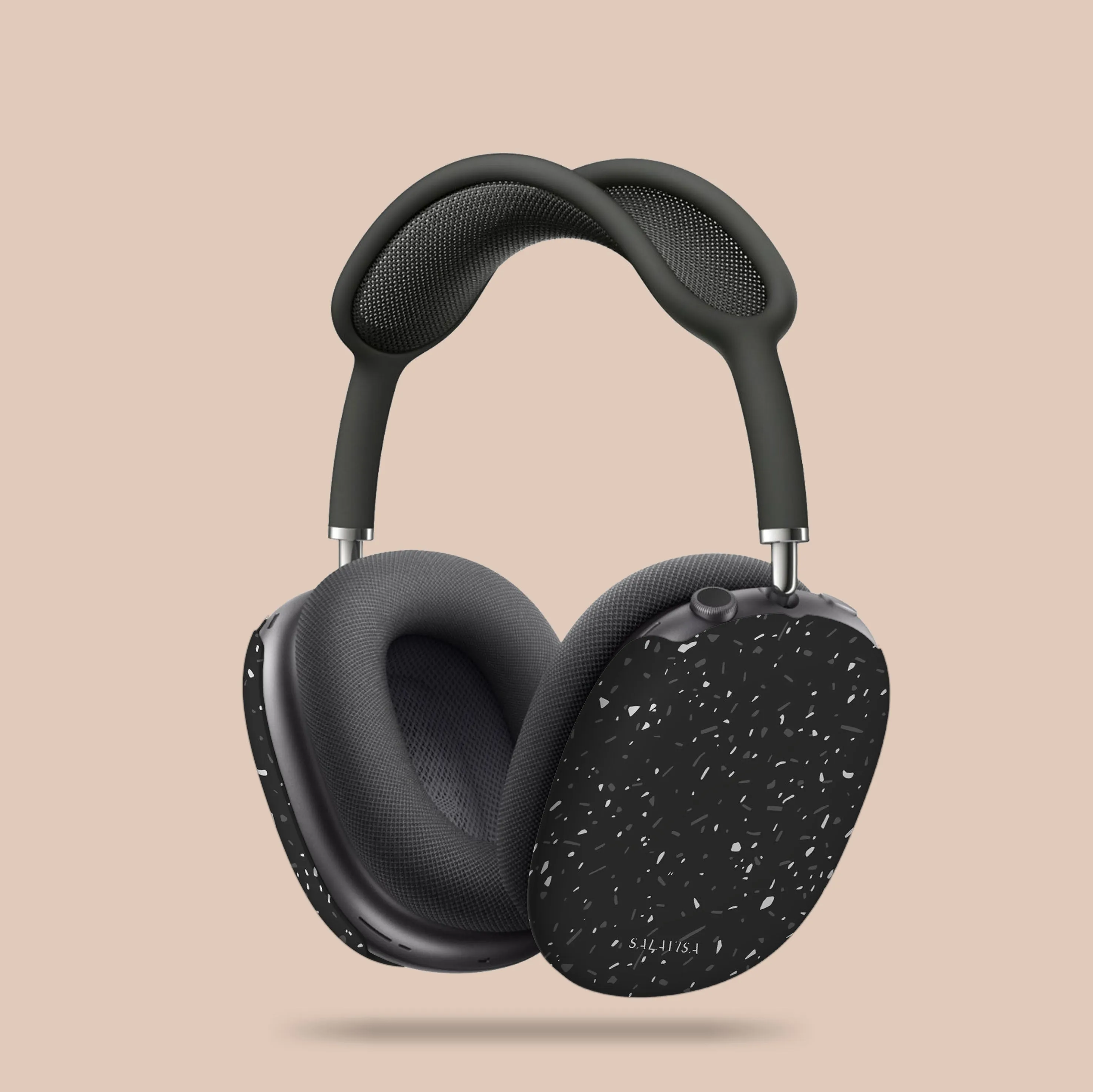 premium airpods travel shell Minimalist Audio Case Black Terrazzo AirPods Max Case