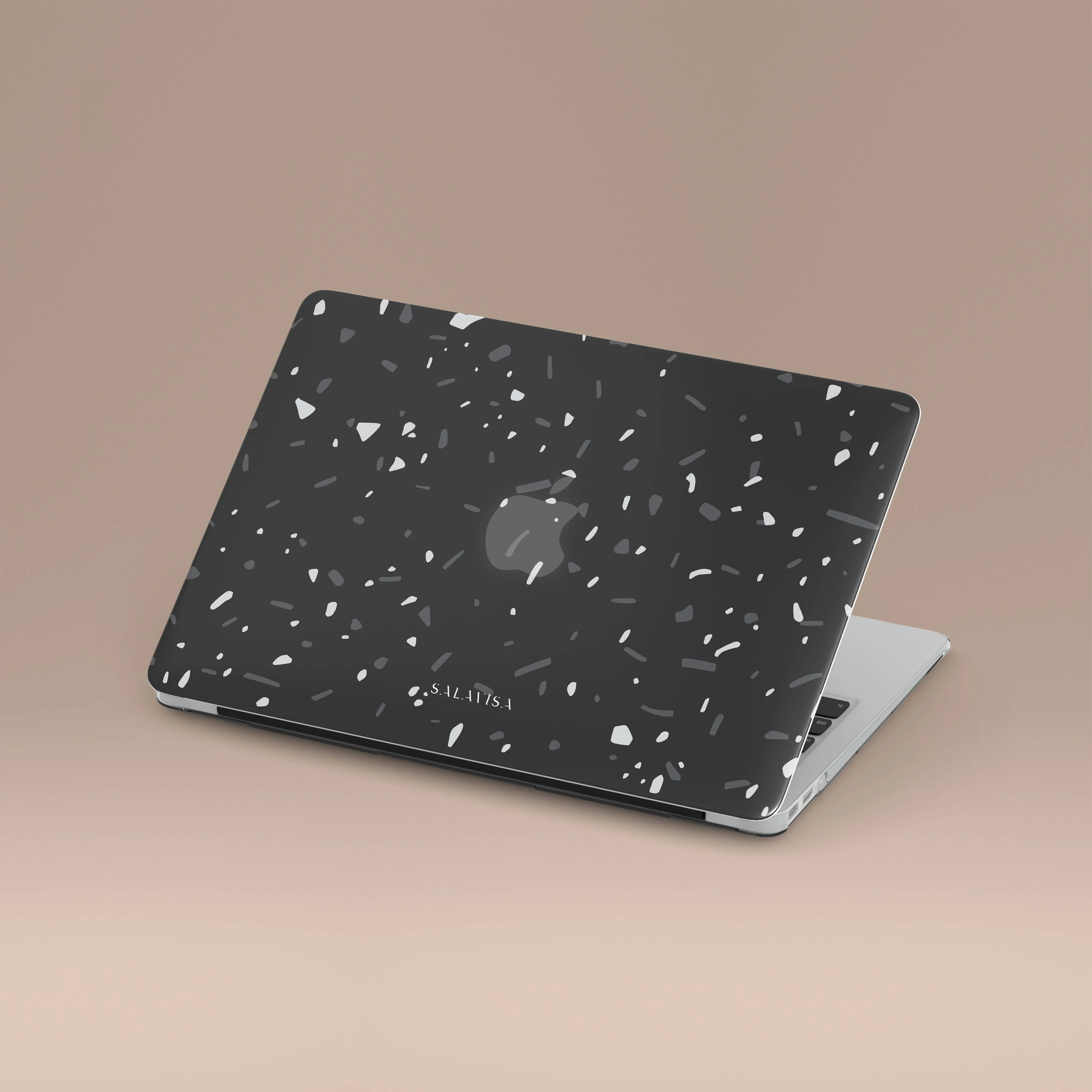 Smooth Feel Surface Elegant Design Layer Black Terrazzo MacBook Case