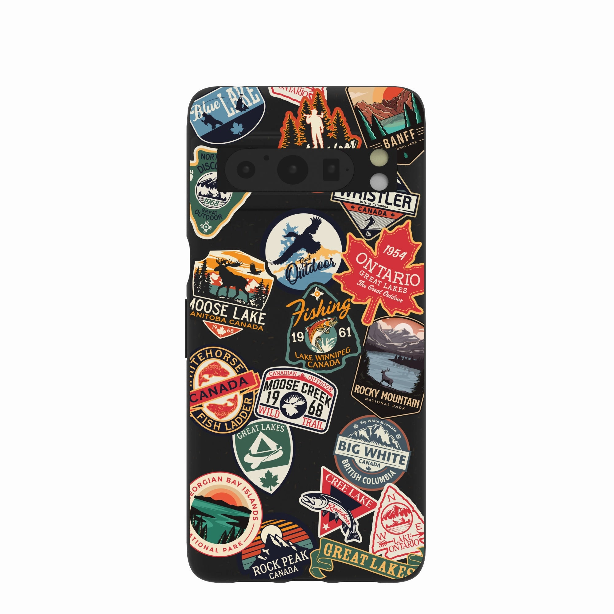 Black Canadian Stickers Google Pixel 8 Pro Case Matte Finish