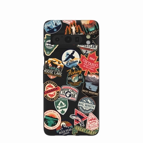 Black Canadian Stickers Google Pixel 8 Pro Case Matte Finish