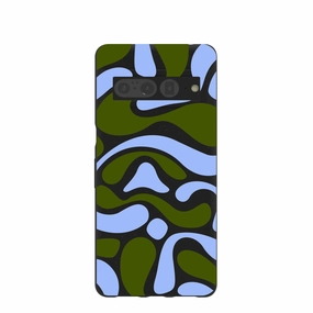 Black Curve and Flow Google Pixel 7 Pro Case Recyclable Material