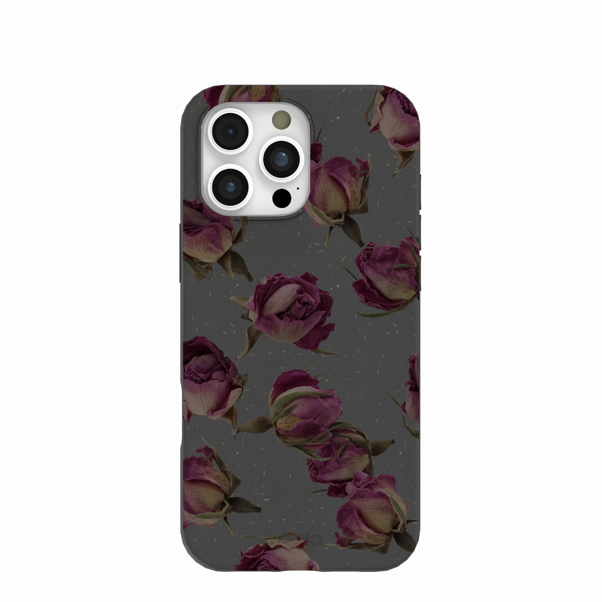 Black Dried Rosebuds iPhone 16 Pro Max Case Marble Texture