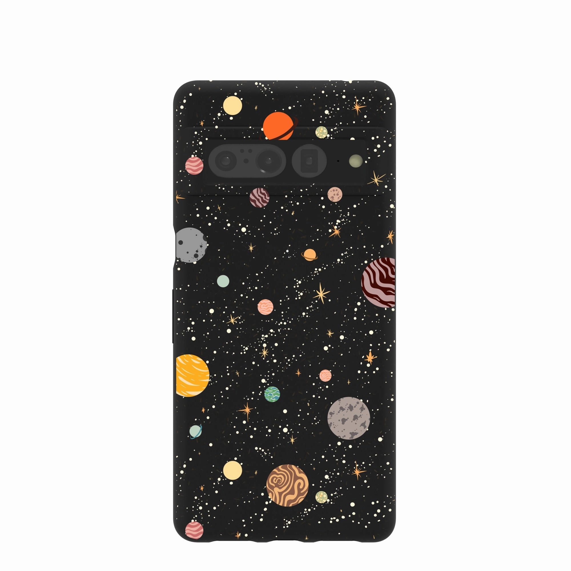 Modern Build Texture Protective Edge Layer Black Galactic Glow Google Pixel 7 Pro Case