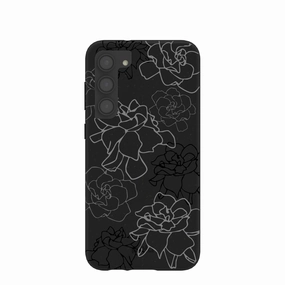 Black Gardenia Lines Samsung Galaxy S23 (Plus) Case Soft Finish Hard Shell