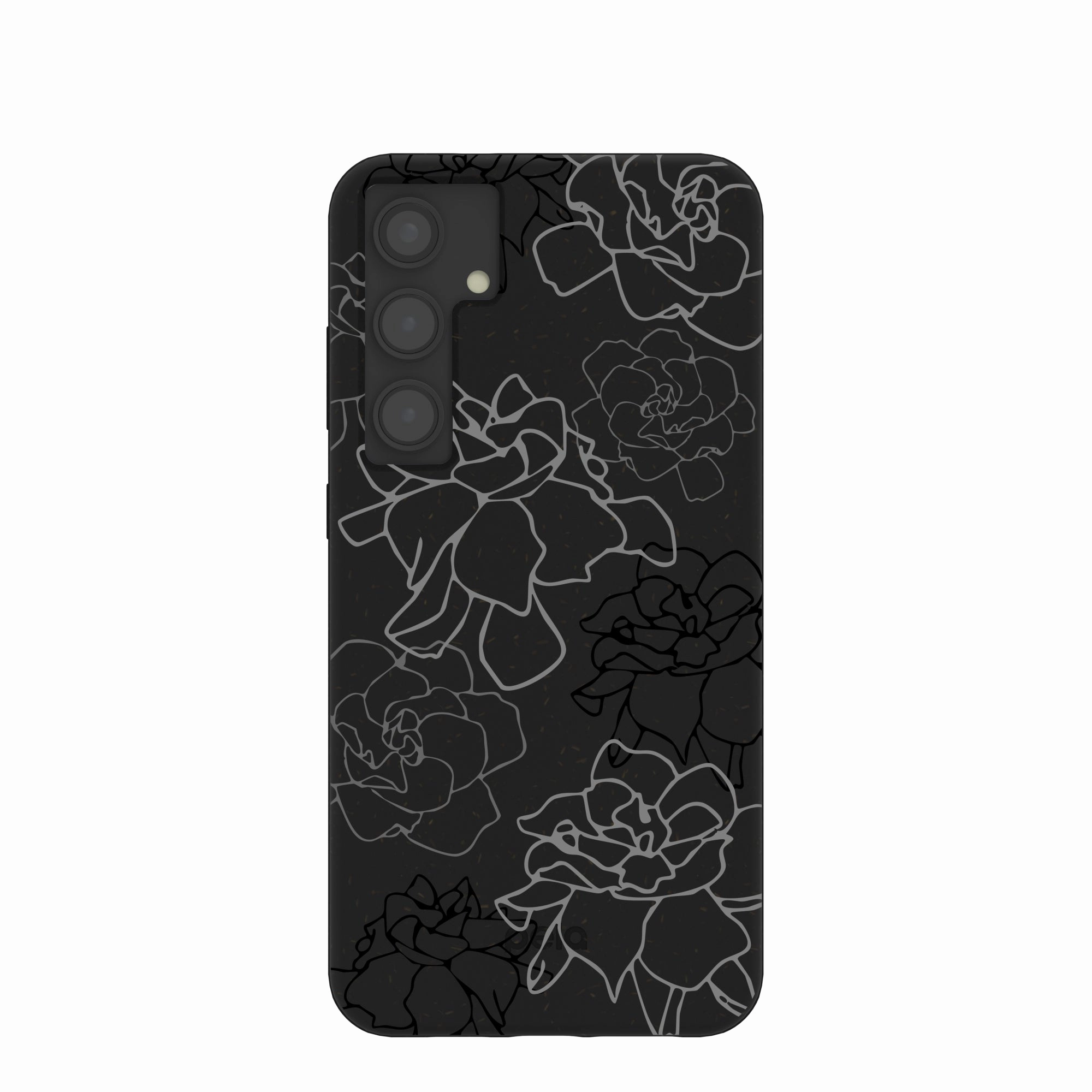Glossy Pattern Black Gardenia Lines Samsung Galaxy S24 (Plus) Case