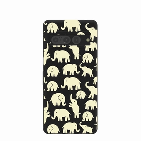 Black Little Elephants Google Pixel 7 Pro Case Compact Pattern Urban Fashion