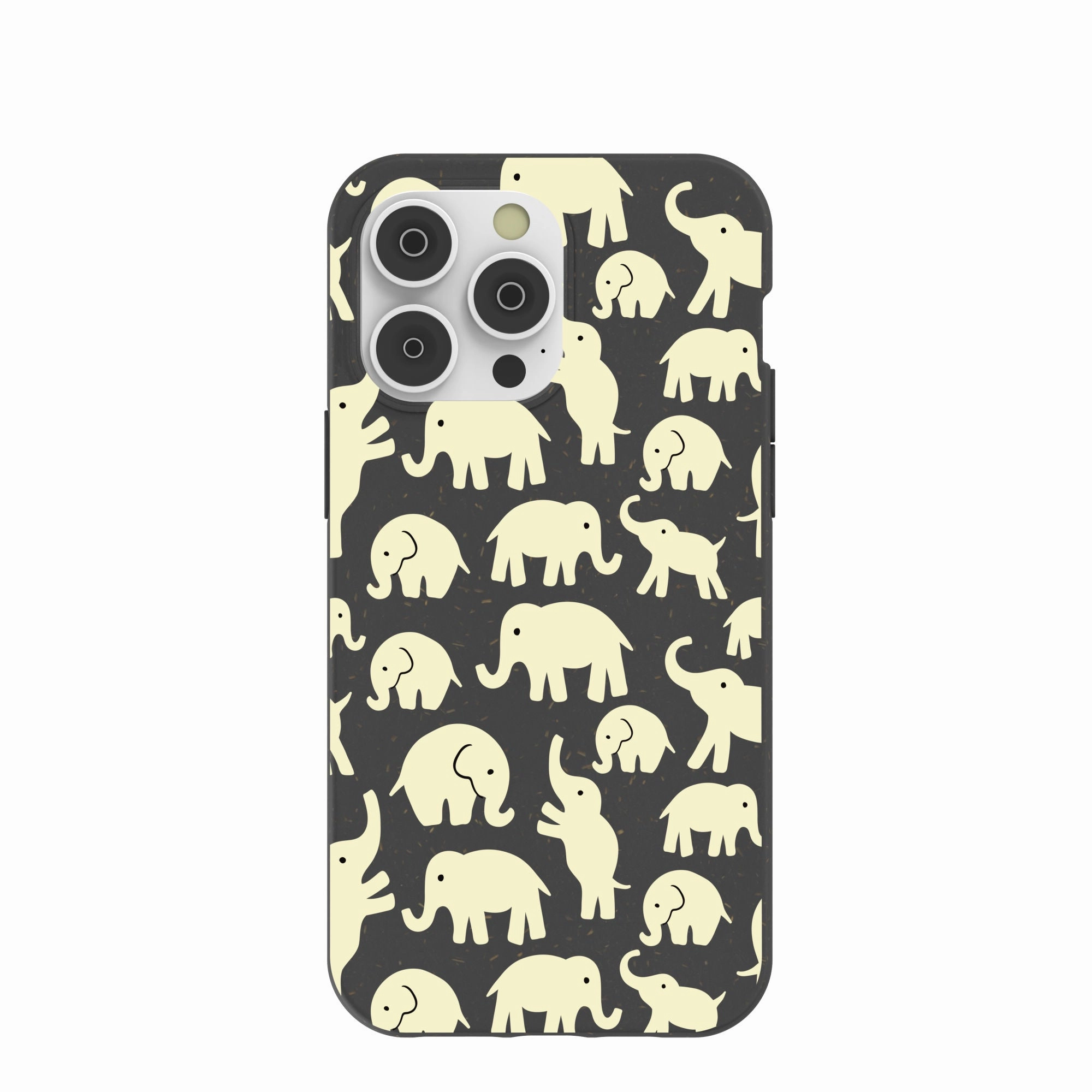 Black Little Elephants iPhone 14 Pro Max Case Travel Accessory Protective Form Fit