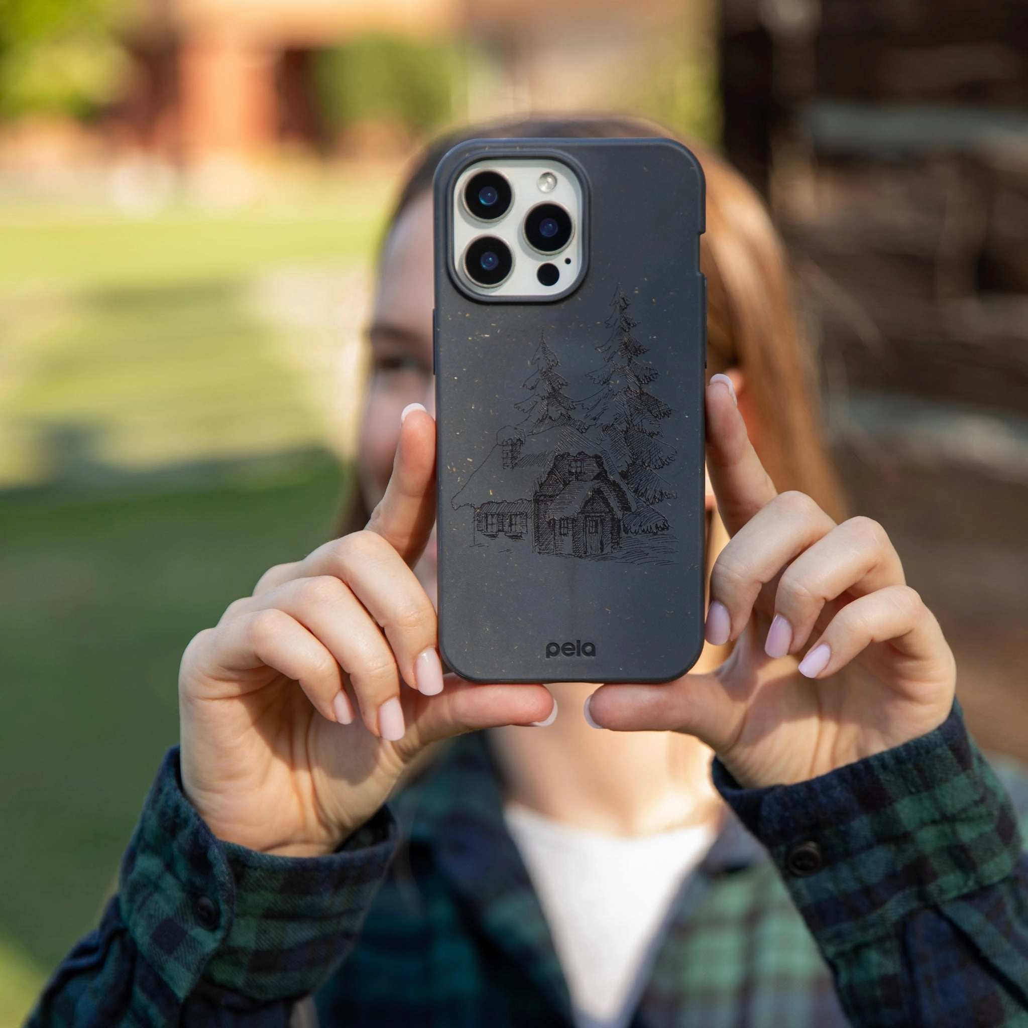 Stylish Detailing Black Lone Cabin iPhone 17 Pro Max Case