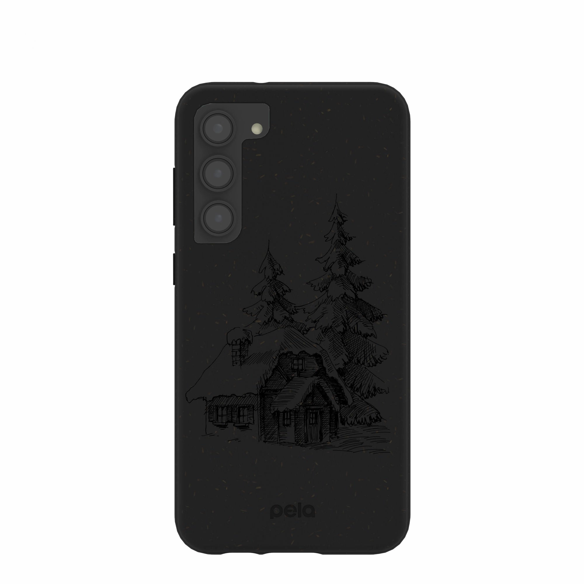 Glossy Texture Layer Black Lone Cabin Samsung Galaxy S23 (Plus) Case
