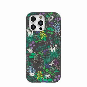 Hybrid Surface Layer Soft Pattern Layer Black Midnight Pond iPhone 16 Pro Max Case