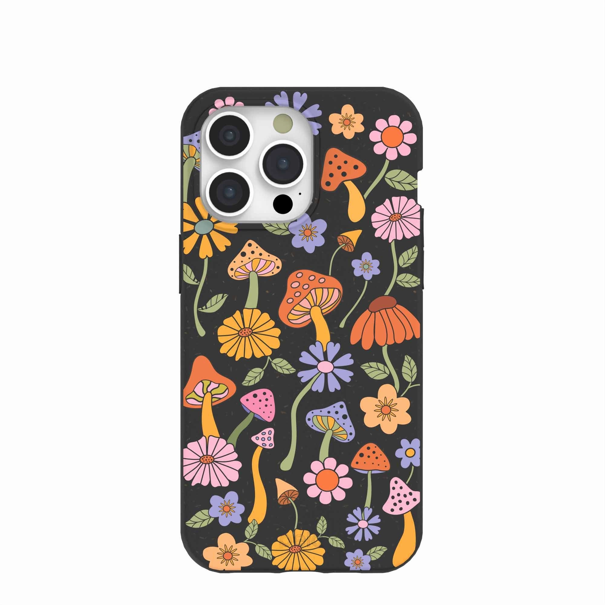 Ergonomic Feel Black Midnight Shrooms iPhone 15 Pro Max Case