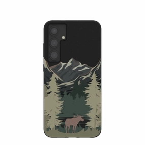 Black Moose Mountain Samsung Galaxy S24 (Plus) Case Flexible structure
