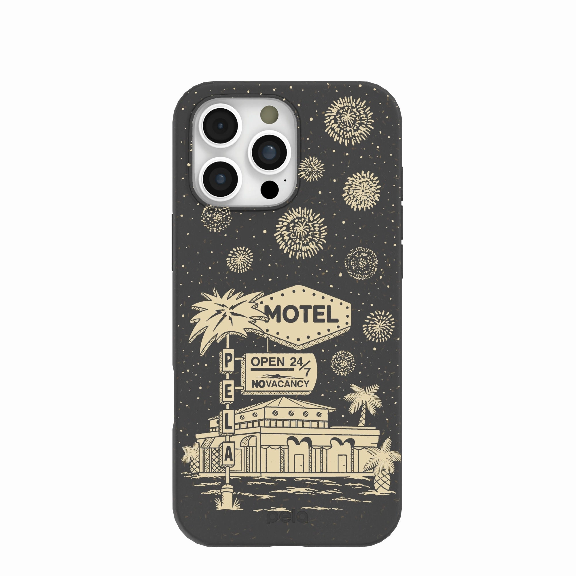Lightweight texture Lightweight Frame Black Motel Pela iPhone 16 Pro Max Case