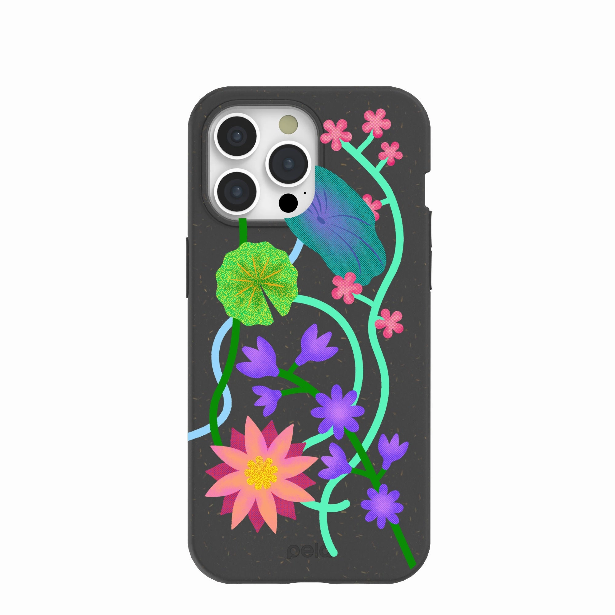 Black Neon Garden iPhone 15 Pro Max Case Soft Edging Protective Look