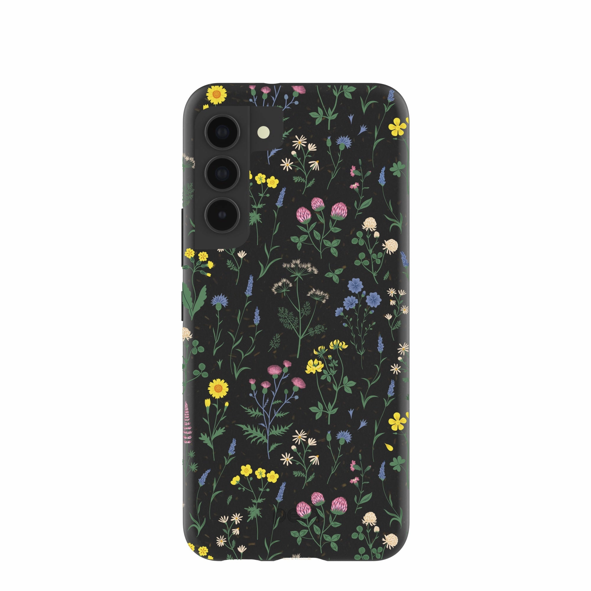 Shock Proof Soft Silicone Black Shadow Blooms Samsung Galaxy S22 Case