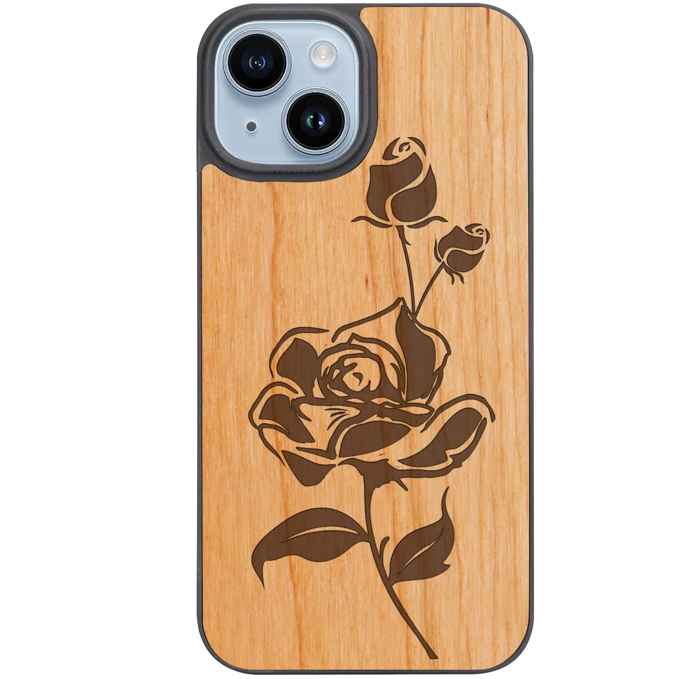 Sleek Build Blooming Rose - Engraved Phone Case