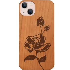 Shock Absorption Layer Blooming Rose - Engraved Phone Case