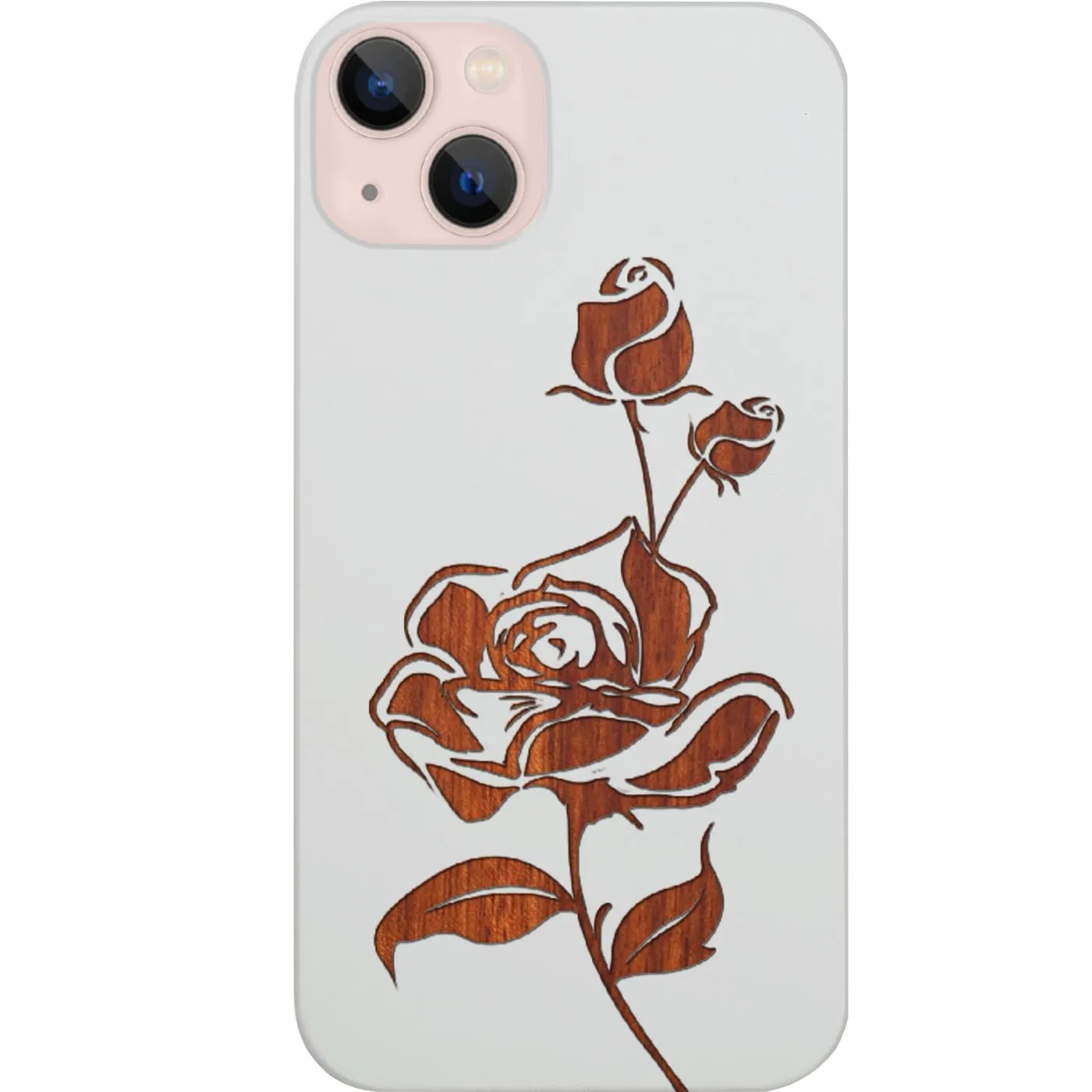 Elegant Texture Layer Blooming Rose - Engraved Phone Case