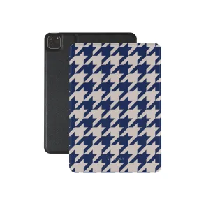 Blue Houndstooth iPad Case strong structure pad case