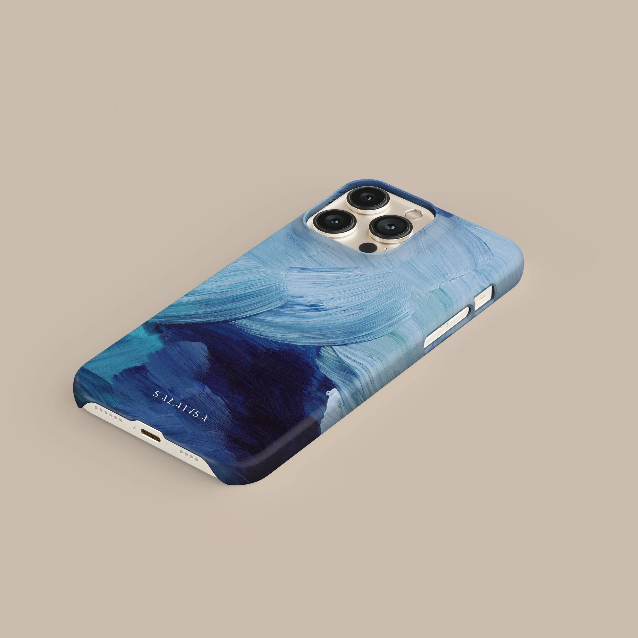 Blue Paint Phone Case Durable Edge Texture