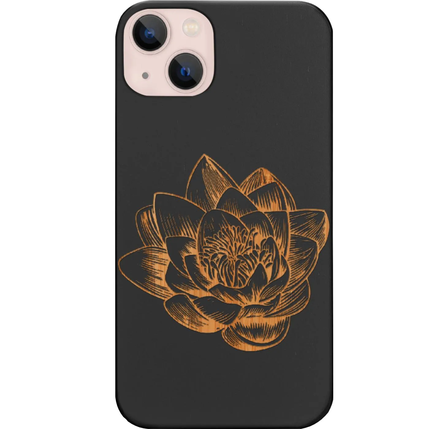 Stylish Layer Soft Surface Layer Lotus Flower - Engraved Phone Case