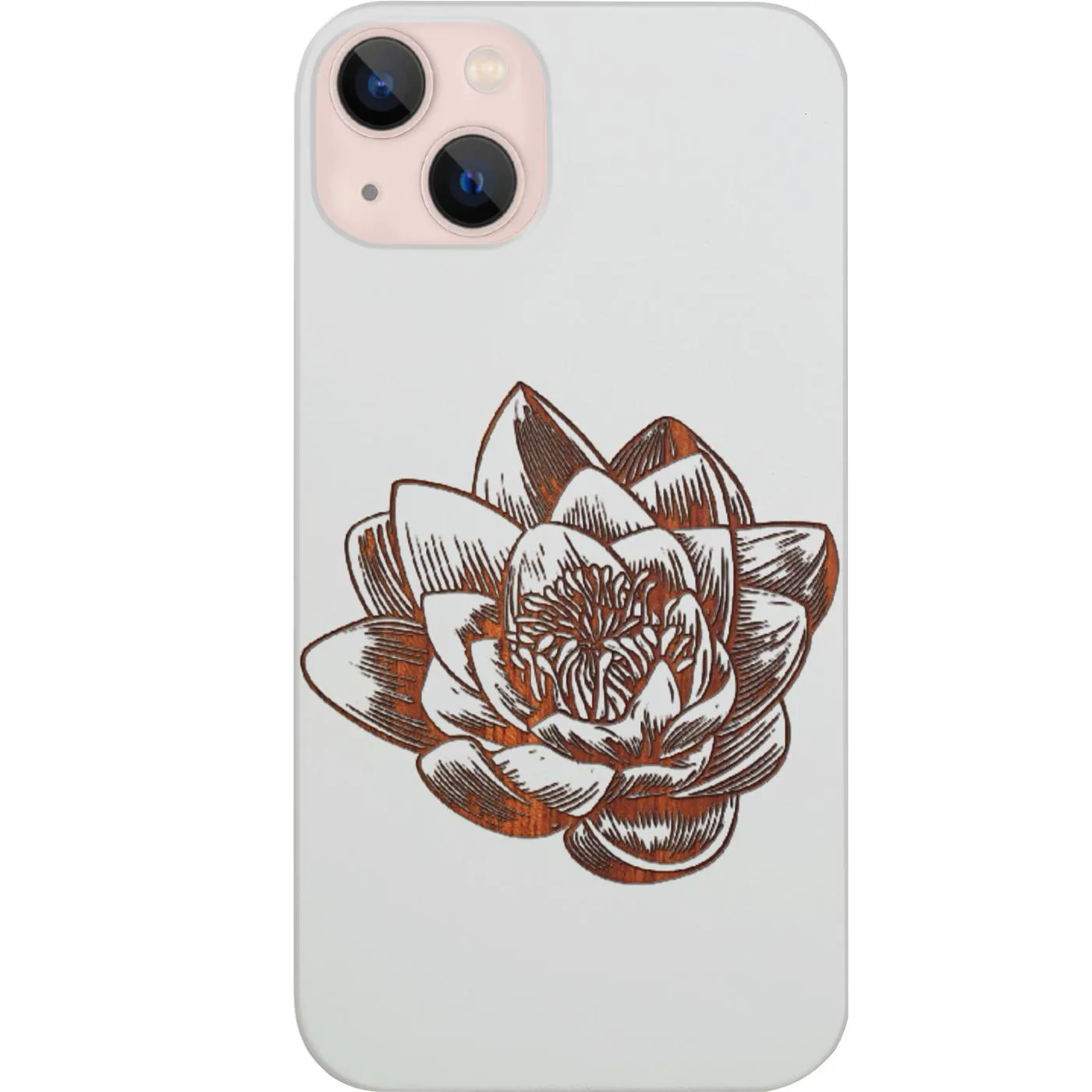 Smooth Surface Layer Lotus Flower - Engraved Phone Case