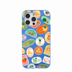 Electric Blue Frutti Club iPhone 15 Pro Max Case Elegant Edge