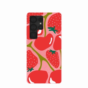 Flexible Design Bubblegum Pink Cherry Berry Samsung Galaxy S25 Ultra Case