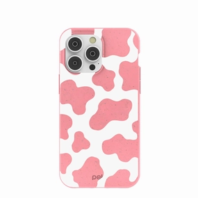 Bubblegum Pink Cow iPhone 14 Pro Max Case Premium Shield